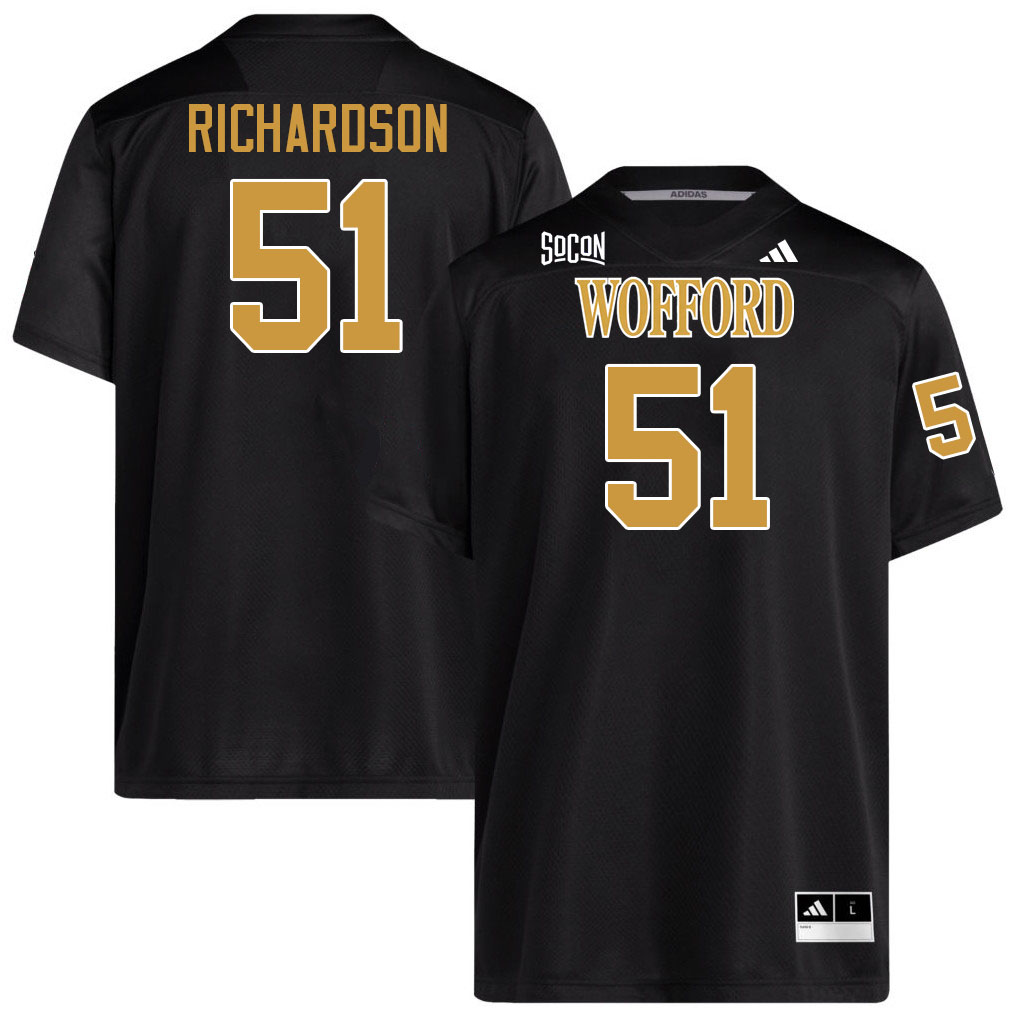 Wofford Terriers #51 Jerry Richardson College Football Jerseys,Uniforms Stitched-Black